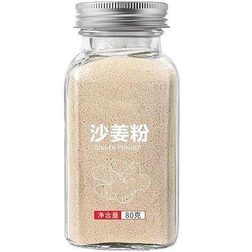 CICITANNI 80g Premium Sand Ginger Powder with Glass Jar - Additive-Free Pure Sand Ginger, Finely Ground Kaempferia Galanga, Rich Aromatic Spice, Kitchen Essential, Flavor Spice for Braised Dishes
