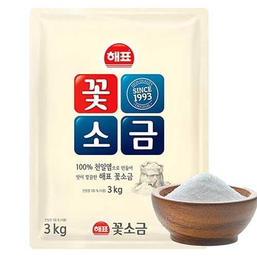 Korean Fine Sea Salt 6.6 LB Mineral-Rich Alkaline Salt for Cooking, Baking, Pickling, Kimchi, and Seasoning