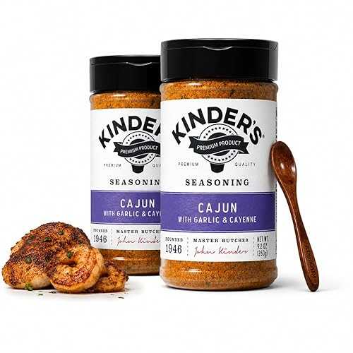Cajun Seasoning with Garlic and Cayenne 9.2 薬局衡オンス Bottles (Pack of 2), Bold Spicy All Purpose Seasoning Blend with Candy Freezer Wooden Spoon (Cajun) Wooden Spoon