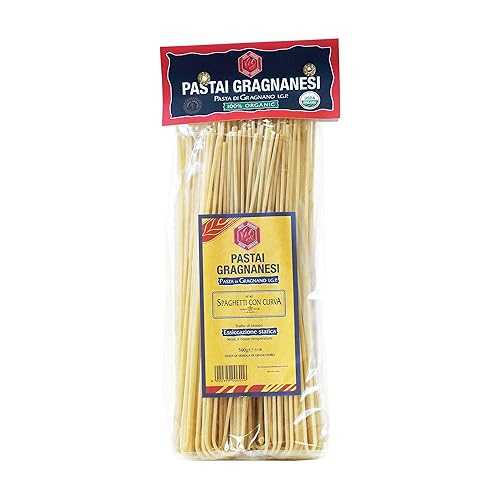 Pastai Gragnanesi Spaghetti Organic Italian Pasta di Gragnano / I.G.P. Protected / 17.6 Ounce / 500 Gram / Pack of 4