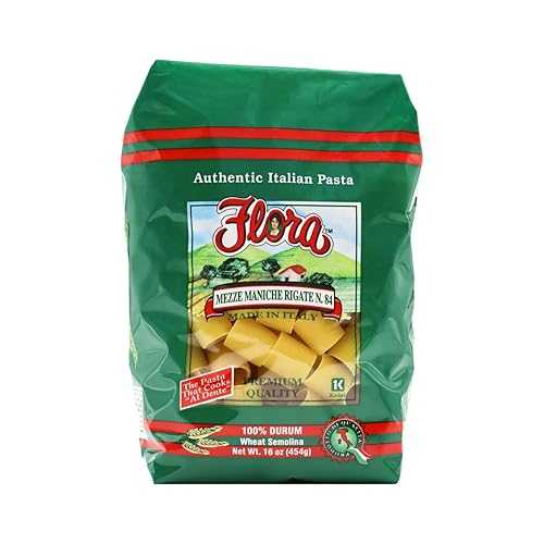 Flora Fine Foods Mezze Maniche Rigate Pasta #84 (5 Packs of 1 重量ポンド) - Flora Foods Authentic Italian - Small Rigatoni - Cylindrical Shaped Pasta with Ridges- Imported from Italy