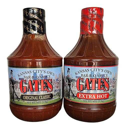 Generic Gates Original and Gates Extra Hot Barbecue Sauce 40薬局衡オンス Bundle (1 of Each)