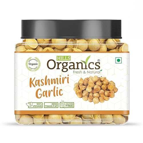 AKSHAR LLC Kashmiri Garlic (Lehsun) Single Clove Garlic / Snow Mountain Garlic / Allium Sativum - Jar Pack (100 gm)