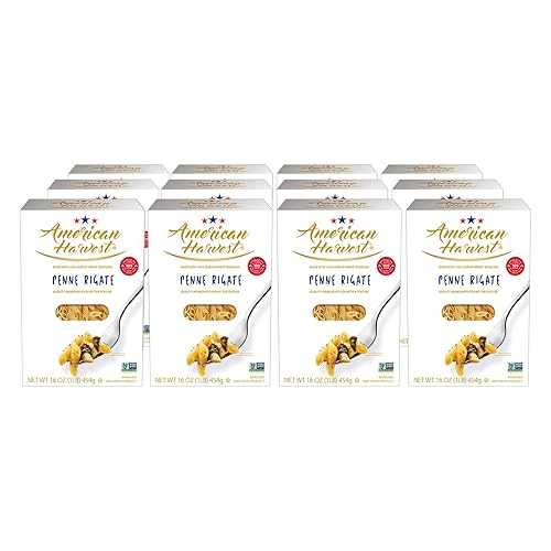 AMERICAN HARVEST, Penne Rigate, Enriched Durum Wheat, 16 薬局衡オンス (12 Pack) / Made インチ America, Non-GMO, Fast-Cook, Pantry Staple / 100 Years of Pasta-Making Expertise