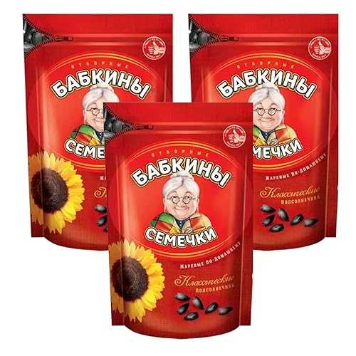 Babkin\u0027s Seeds Babkin s Roasted Sunflower Seeds with Babkini Sticker - Snacking Sunflower Seed Rich インチ Protein \u0026 Fiber with Resealable Packaging - Unsalted Sunflowers Seeds with No Additives - 3-Pack