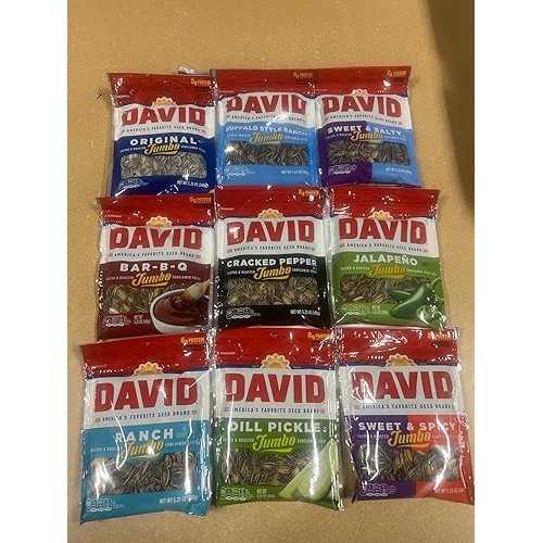 SNACKX FREEZE DAVIDs Sunflower Seeds, Assorted Flavors, Variety Pack 5.25 Oz Bags, 9 Count