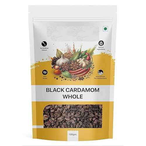 Generic Black Cardamom Whole Organic Elaichi by The Natural Food, Preservative Free (100 gm)