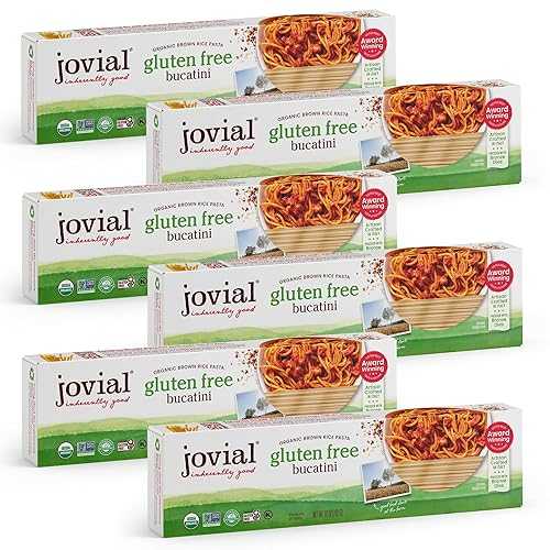 Jovial Organic Brown Rice Bucatini Pasta - Gluten Free Whole Grain Bucatini, Dairy Free, Made with 2 Ingredients, Non GMO, Artisan Crafted インチ Italy - 10 Oz (6 Pack)