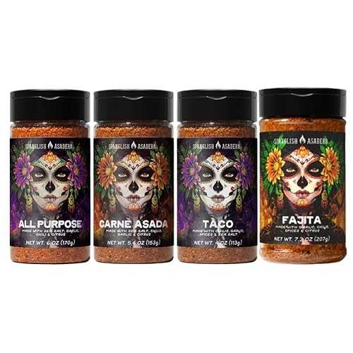 Generic Spanglish Asadero Mexican Seasoning Set of 4: All Purpose, Carne Asada, Taco, Fajita Spice Blend
