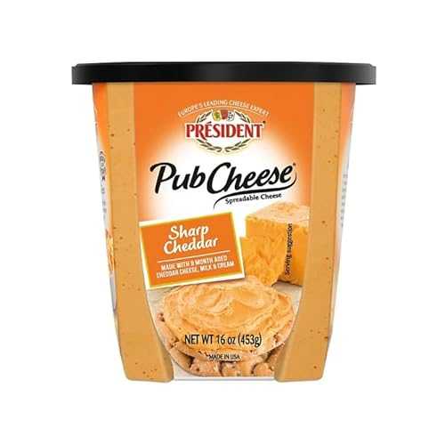 Pub Cheese by President Sharp Cheddar Spreadable Cheese and Dip, 16 薬局衡オンス.
