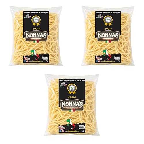 Generic Nonna s Handmade Authentic Imported Italian Spaghetti alla Chitarra Fresh Ready to Cook Traditional Square Cut 500g (17.6 薬局衡オンス) 3 Pack