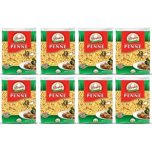 Generic Penne Pasta ByBesler, Durum Wheat Semolina, 16 Oz, Pack of 8