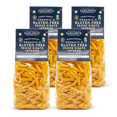 Carlino\u0027s Market Carlino\u0027s Gluten-Free Penne Rigate Interne / Organic Corn and Rice Flour / Bronze Die Cut / Air Dried / Sugar-Free / Superior Texture, USDA Organic, Made インチ Italy, 14.1 Oz (Pack of 4)
