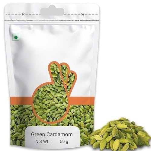 Generic Hari Elaichi, Green Cardamom - Authentic Indian Spice - Bold Flavor \u0026 Fresh Aroma - Ideal for Tea, Desserts \u0026 Curry - Whole Spices - 50 Gram