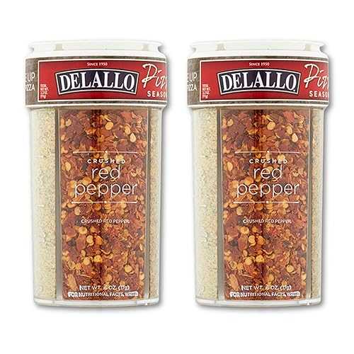 DeLallo 4 Spice Variety Pizza Seasoning Shaker, with Red Pepper, Garlic, Cheese, Italian Herb, Italian Seasoning for Garlic Knots and Calzones, 3.2 薬局衡オンス Container, (2 Pack)