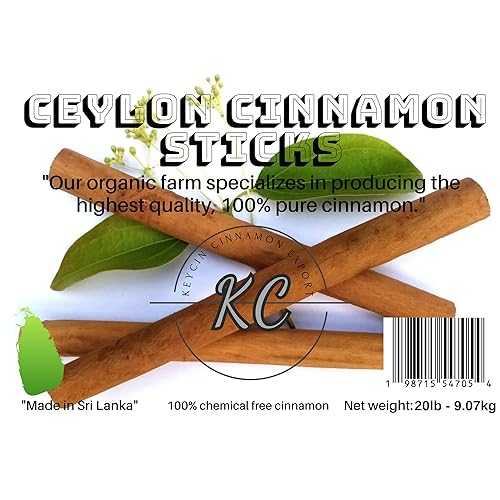 KC KEYCIN 20 重量ポンド of organic Ceylon Cinnamon sticks, 7 inches long, chemical-free, and 100% natural. These are premium quality True Cinnamon (Cinnamomum Verum) from Sri Lanka.