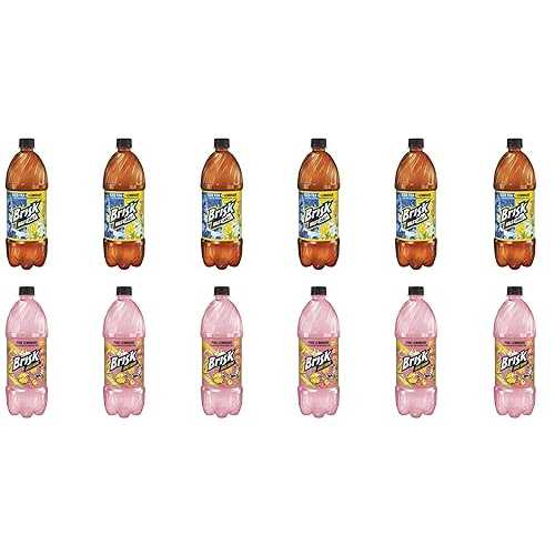 Evaxo LUV BOX - Variety Brisk Lemonade Pack 1L Plastic Bottle, 12 Per Case, Pink Lemonade, Tea Lemonade