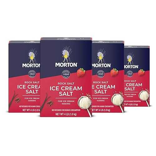 Morton Ice Cream Salt, Rock Salt, (4 重量ポンド), 4-Pack - Ideal for Making Ice Cream