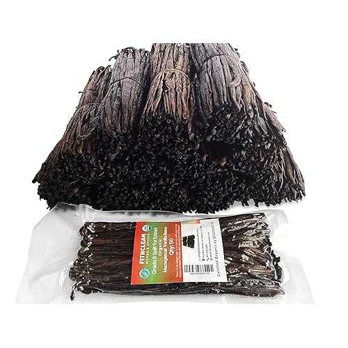 FITNCLEAN HERBS AND SPICES 50 Split Organic Madagascar Vanilla Beans Grade B / 5\