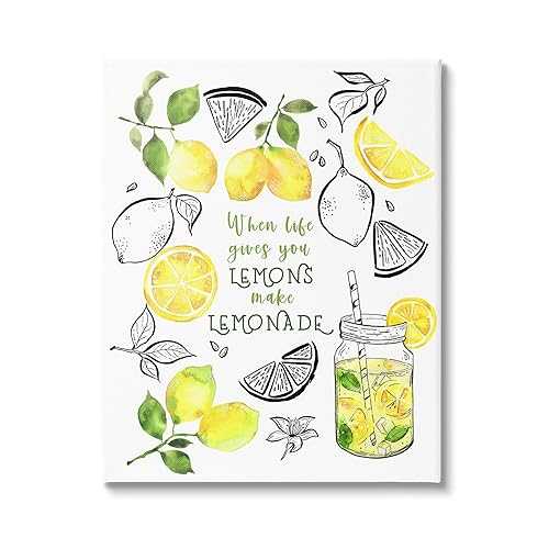 Stupell Industries Make Lemonade Kitchen Phrase Canvas Wall Art by By the Lakeside