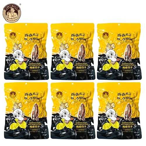 Chen Pi Cun(陳皮村・危村?)Roasted and Salted Tangerine Peel Sunflower Seeds 5.7薬局衡オンス X 6 Bags Chen Pi Cun Roasted and Salted Tangerine Peel Sunflower Seeds 5.7薬局衡オンス X 6 Bags