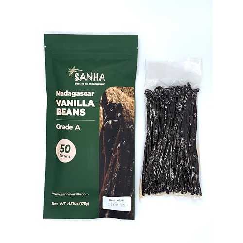 SANHA VANILLE DE MADAGASCAR SANHA Madagascar Vanilla Beans (50 Count, Grade A, Hand-Selected) - Organic Vanilla Bean (For Extract, Baking \u0026 Cooking) - 6-7 Inches, Vacuum-Sealed (Premium Freshness)
