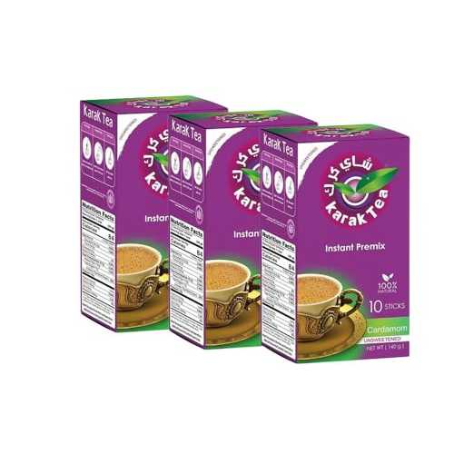 Generic Karak Tea Instant Premix, Cardamom Flavor, Unsweetened, Pack of 3(Total 30 sticks)
