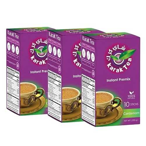 Generic Karak Tea Instant Premix, Cardamom Flavor, Pack of 3(total of 30 sticks)