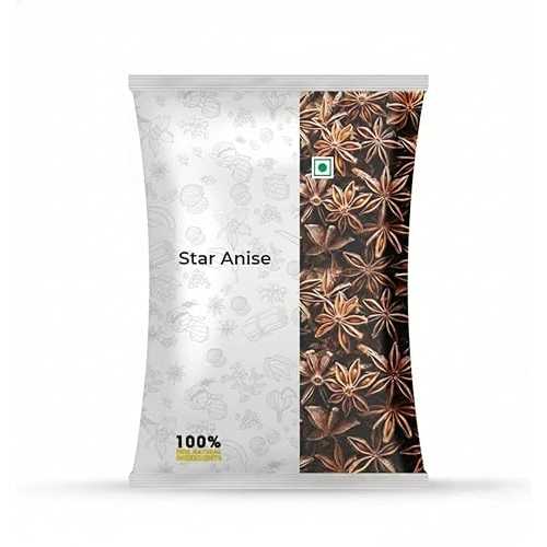 Generic Natural Star Anise Spices Whole / Organic Chakri Phool / Badiyan Phool Whole Spices with No Preservatives, No Additives / Star Anise seeds 100g
