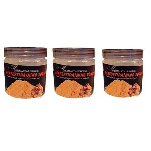 Asafoetida (Hing) Powder 3 x 100g / Mahamandaleshwar Hand-Ground Authentic Indian Spice / Strong Aroma \u0026 Rich Flavor