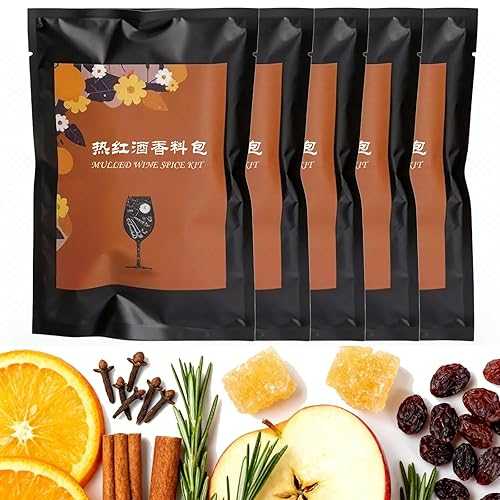 CZMYCBG 5 Packs Mulled Wine Spice Kit with Cinnamon, Cloves, and Star Anise, Three Flavors for Apple Cider, Mulled Wine, Gl・・hwein, Hot Toddy Holiday Drink(Fruity Aroma) CZMYCBG 5 Packs Mulled Wine Spice Kit with