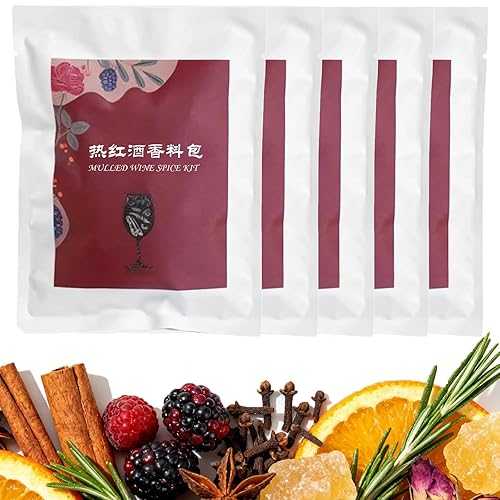 CZMYCBG 5 Packs Mulled Wine Spice Kit with Cinnamon, Cloves, and Star Anise, Three Flavors for Apple Cider, Mulled Wine, Gl・・hwein, Hot Toddy Holiday Drink(Floral Aroma) CZMYCBG 5 Packs Mulled Wine Spice Kit with