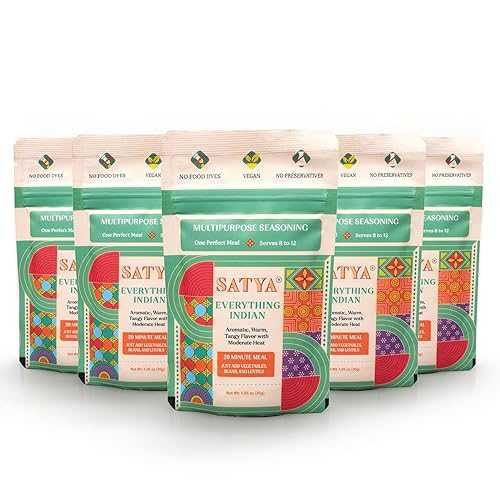 Satya Everything Indian Masala Mix Multipurpose Seasoning Powder 1.05 薬局衡オンス Sachets (Pack of 5 150gm) Aromatic Indian Spices for Vegetables, Beans \u0026 Lentils Vegan, Gluten \u0026 Dye Free, Low Sodium 30g Each