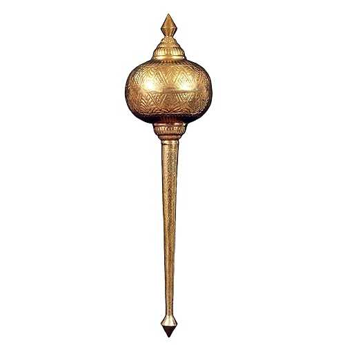 Exotic India Brass Lord Hanuman Weapon Mace (Gada) Multiple Size for Puja Room, Temple, Home Decor, Office, Desk, Living Room