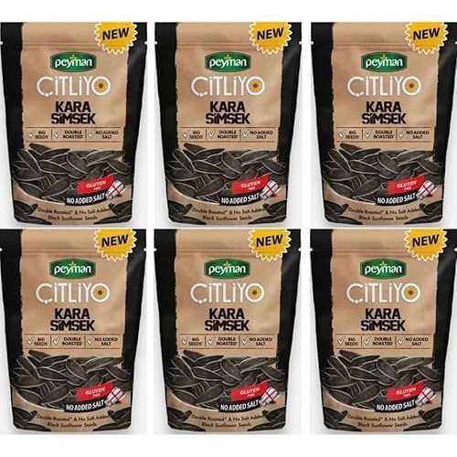 Generic Citliyo Kara Simsek byPeyman, Black Sunflower Seeds, No Added Salt, Gluten Free, Double Roasted, 10.02 薬局衡オンス, Pack of 6