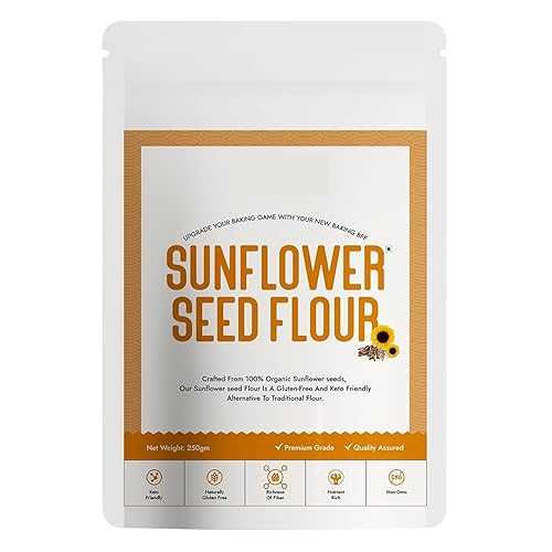 Generic JB Sunflower Seeds Flour / Pure and Organic Sunflower Seeds / Gluten Free / Nutrient Rich / Sunflower Seed Powder / Ideal for Making- Kheer, Ice-cram, Macrons, Cakes, Puddings / 250 Gram