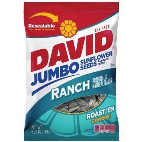David Seeds, Jumbo Sunflower Ranch Flavor, 5.25-Ounce Bag (Pack of 12)
