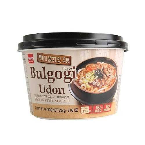 Wang Korean BBQ Bulgogi Flavored Udon Noodle Bowl - No MSG Added, No Preservatives - 290 Calories Per Meal - Convenient and Instant Meal, Ready インチ 3 Minutes - Microwaveable Bowl (Pack of 6)