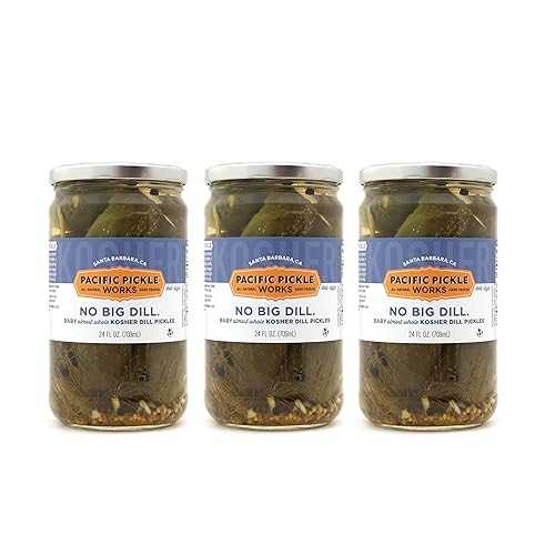 Pacific Pickle Works No Big Dill - Classic Deli-Style Kosher Baby Dill Pickles - Crunchy Sour Gourmet Pickle Chunks - non-GMO, Sugar-Free, Gluten-Free 24薬局衡オンス Jar (3-pack)