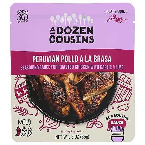 A Dozen Cousins Meals A Dozen Cousins Peruvian Pollo Entree Seasoning Sauce, Non GMO, Gluten Free, 3 Ounce (Pack of 10)