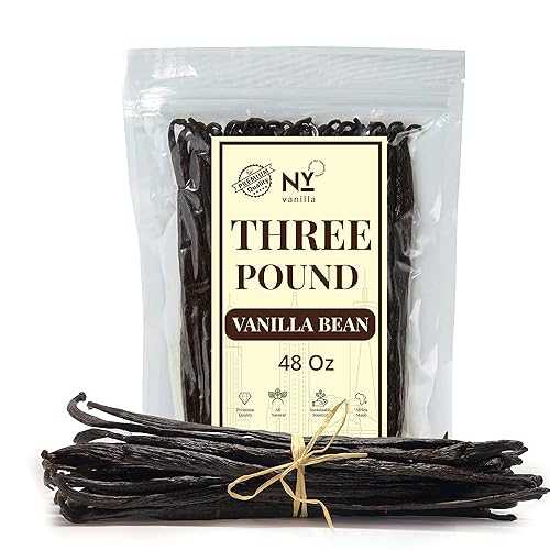 Akshit 3重量ポンド Bulk Vanilla Beans Grade A++ / Whole Vanilla Bean Pods For Making Extract \u0026 Baking, Ice cream, ~6-8 Inches / Non-GMO. By NYVanilla