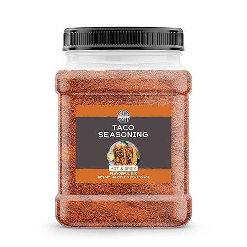 Birch \u0026 Meadow Hot \u0026 Spicy Taco Seasoning, 2.5 重量ポンド, Spicy Seasoning Blend, Hot \u0026 Flavorful