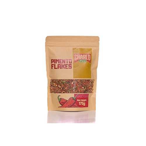 Charlo Farm\u0027s Pimento Flakes (175g) - Authentic Caribbean Seasoning Pimento Flakes from Trinidad Authentic Trinidad Seasoning Premium Dehydrated Caribbean Herbs No Additives or Preservatives