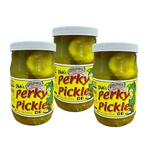 Deli Direct Dick s Perky Pickles Sweet Dill Pickles インチ Horseradish Brine, Crunchy \u0026 Flavorful Gourmet Snack, Perfect for Sandwiches, Burgers, BBQ \u0026 Charcuterie Boards 3-Pack