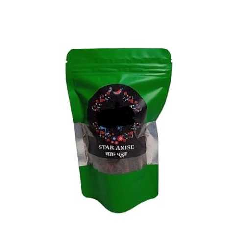 Generic Whole Star Anise, Chakri Phool, Badhiyan Phool, Badiyan Phool, Badyan Masala, Spice Natural Aromatic and Organic (Pack of 1). (50g)