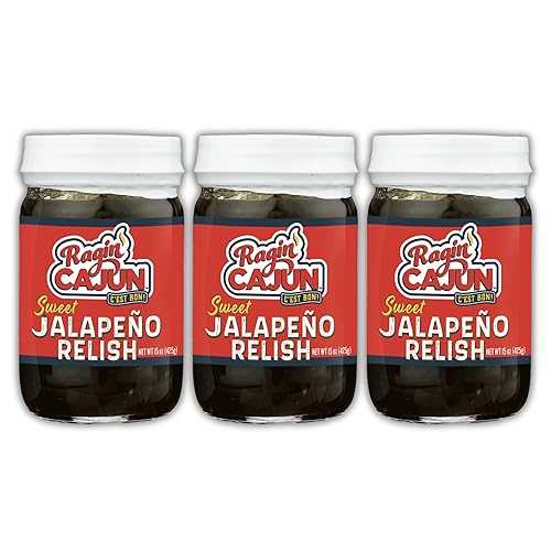 Ragin\u0027 Cajun Fixin\u0027s Sweet Jalapeno Relish - 15 薬局衡オンス Jar, Pack of 3, All Natural - Spicy Sweet Louisiana Condiment for Dips, Hot Dogs, Sanwiches, Salads \u0026 More by Ragin\u0027 Cajun
