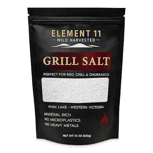 Element 11 Wild Harvested Australian Pink Lake Salt for Grilling / BBQ Steak Crust / Coarse Grill Salt for Smoking, Open Flame \u0026 Seasoning / 100% Single Ingredient (14薬局衡オンス)