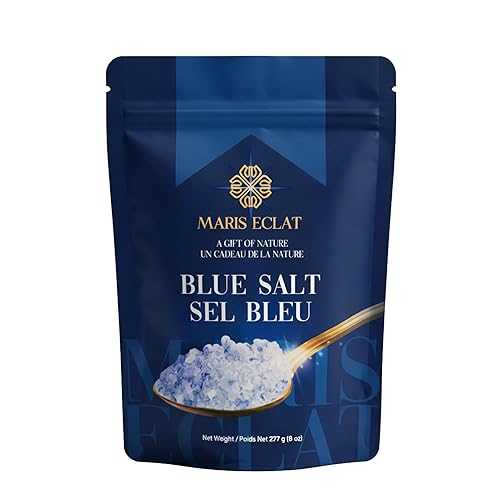 Maris Eclat Blue Salt Coarse Crystals - Premium Gourmet Mineral Salt - Naturally Rich インチ Potassium with Lower Sodium Than Regular Table Salt - Unprocessed, Hand Harvested, Kosher Certified (Pouch -Blue Salt Coarse 227g