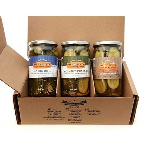 Pacific Pickle Works - \u0027New Favorites\u0027 Variety Pack - Three jars of Pickles - No Big Dill Deli-Style sour, Mother\u0027s Puckers Home-style, and Pandemic spicy habanerio pickles