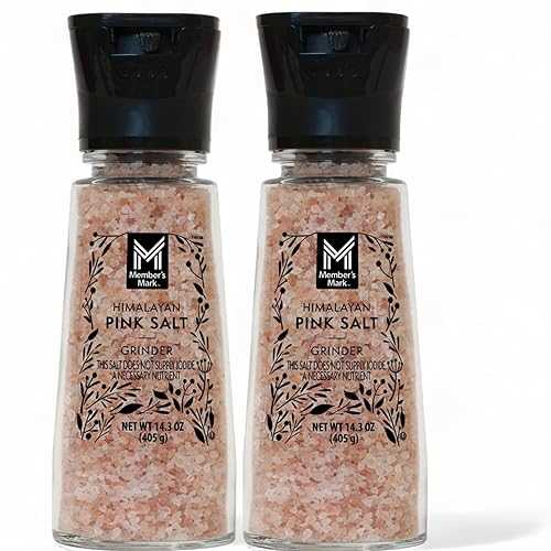 Generic Himalayan Pink Salt Grinder Set, Natural Mineral Rock Salt Seasoning, Adjustable Grinder Bottle, Kitchen Cooking Seasoning Salt, Fine to Coarse Grind, Premium Pink Crystal Salt 2 Pack (28.6 薬局衡オンス Total)